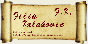 Filip Kalaković vizit kartica